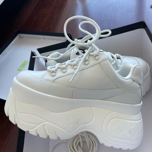 Naked Wolfe SPRINTER WHITE LEATHER Platform Sneaker BRAND NEW